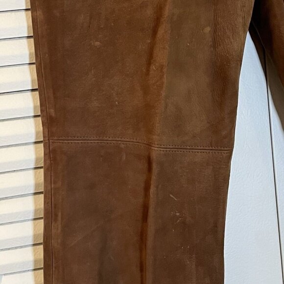 Escada Lamb Nubuck Leather‎ Ankle Pants Brown Size 36 / US 6 - Picture 5 of 13